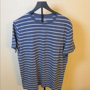 Sonoma Men’s Navy and Gray Striped Tee